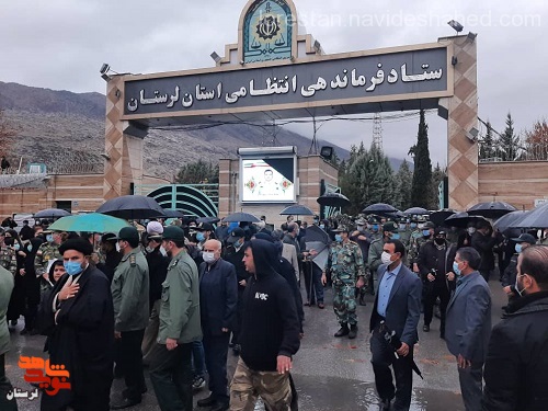 پیکر مطهر شهید مدافع امنیت «رحمان پور دهقان» در خرم‌آباد تشییع شد