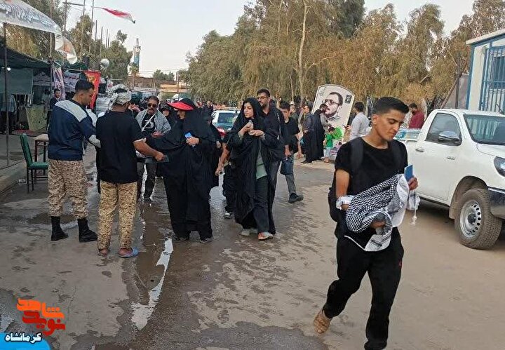 تصاویر| خدماترسانی تیپ۷۱ پادگان ابوذر سرپلذهاب به زائران اربعین در نقطه صفر مرزی