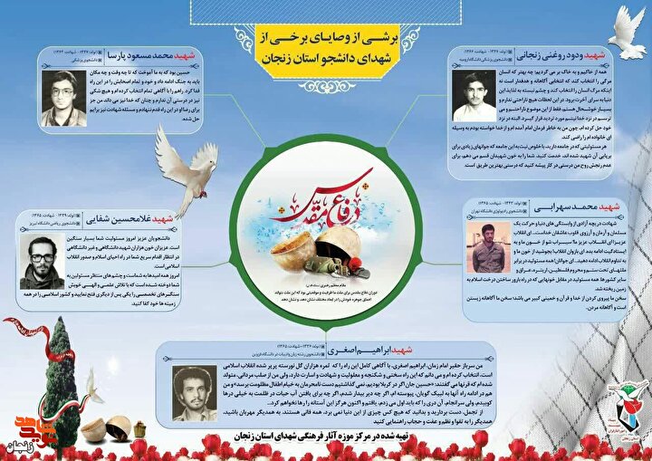 پوستر/ برشی وصیت‌نامه شهدای دانشجو استان زنجان