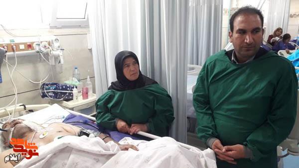 پیگیری روند درمان جانباز ۷۰ درصد «علی عیسی‌نژاد» در بیمارستان کوثر