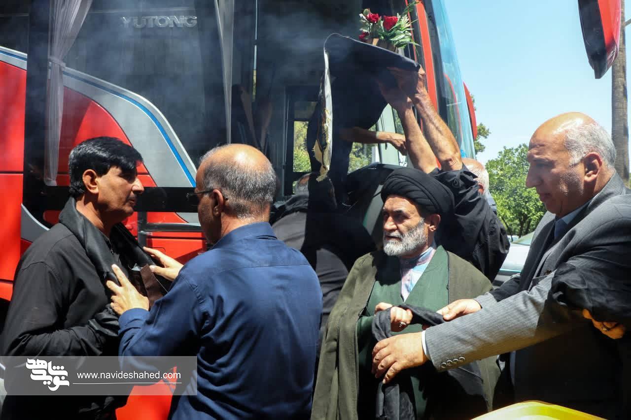 فیلم/ اعزام تعدادی از پدران شهدای ناوچه دنا و لامرد به کربلای معلی