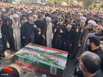 حضور نماینده ولی فقیه مازندران در مراسم تشییع پیکر‌های مطهر شهیدان مدافع امنیت دست گشاده و قاسمی در ساری
